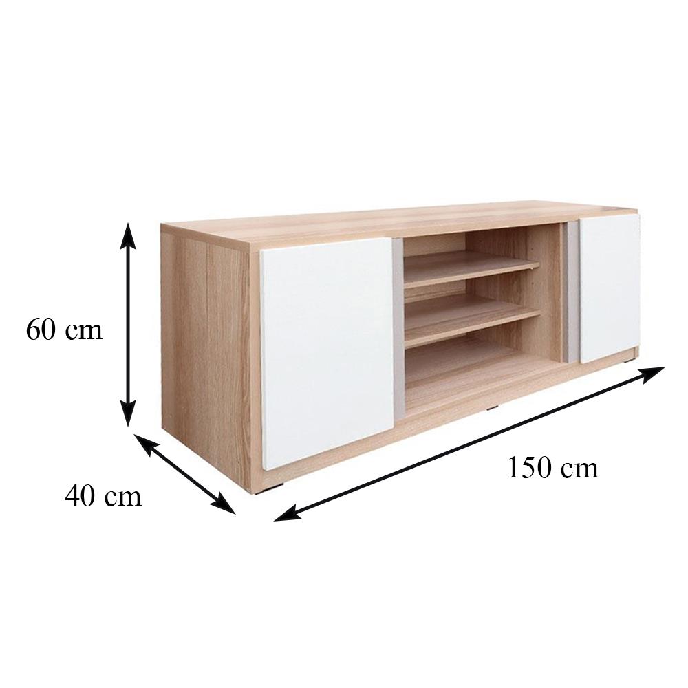 ตู้วางทีวี FURDINI FINE 150 ซม. สีลายไม้/ครีมผ้า/ขาวผ้า