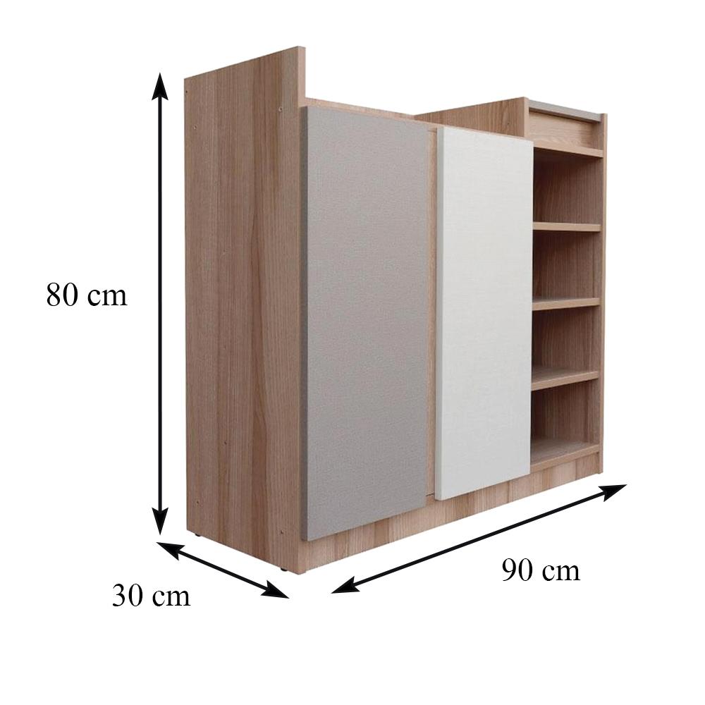 ตู้รองเท้า FURDINI FINE 90 ซม. ลายไม้/ครีม/ขาว