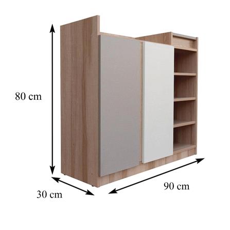 ตู้รองเท้า FURDINI FINE 90 ซม. ลายไม้/ครีม/ขาว_6