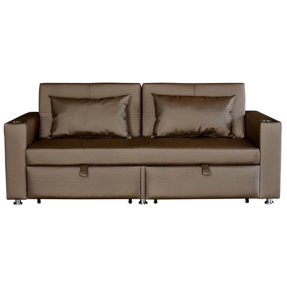 โซฟาเบด FURDINI FOSTER PVC สีน้ำตาลเข้ม