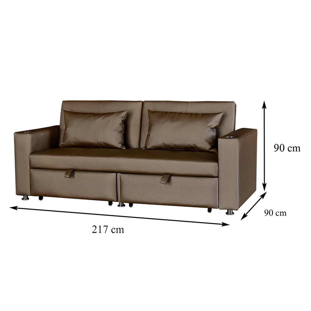 โซฟาเบด FURDINI FOSTER PVC สีน้ำตาลเข้ม