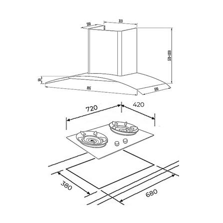 เตาฝัง+เครื่องดูดควัน LINEA GD 73 2G+LDA TC 90.1_4