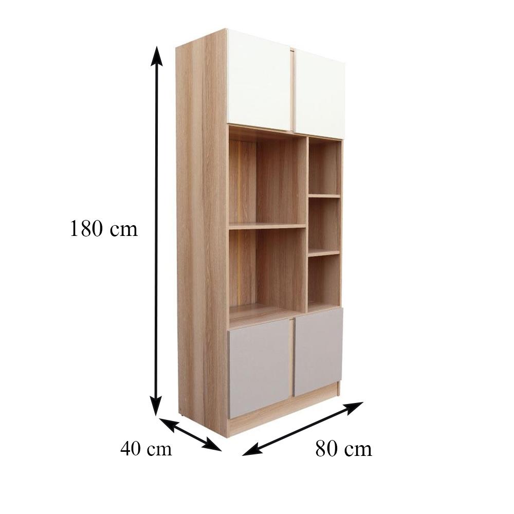 ชั้นวางของผสม 4 ชั้น FURDINI FINE สีลายไม้/ครีมผ้า/ขาวผ้า