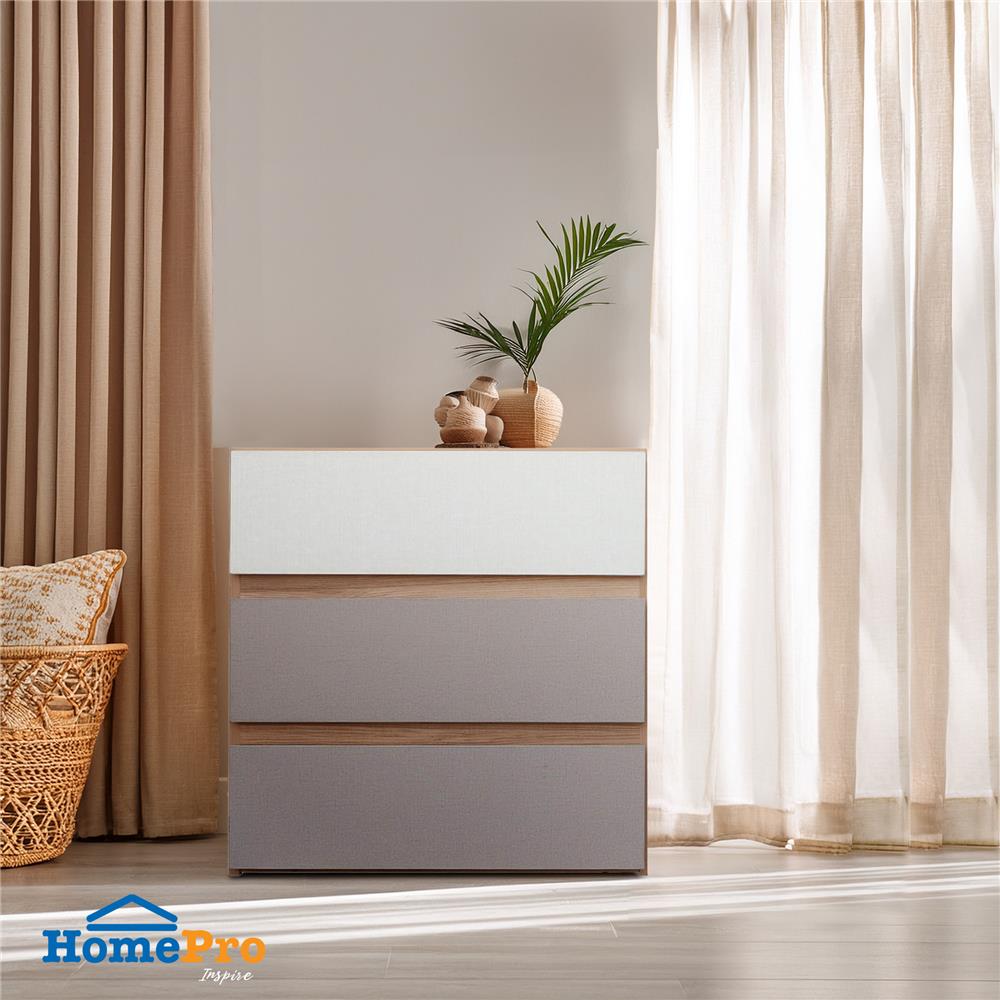 ตู้ลิ้นชัก 3 ลิ้นชัก FURDINI FINE สีลายไม้/ครีมผ้า/ขาวผ้า