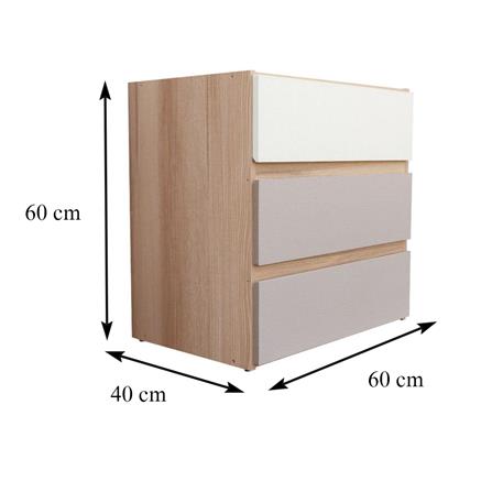 ตู้ลิ้นชัก 3 ลิ้นชัก FURDINI FINE สีลายไม้/ครีมผ้า/ขาวผ้า_6