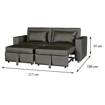 โซฟาเบด FURDINI FOSTER PVC สีเทาเข้ม_13