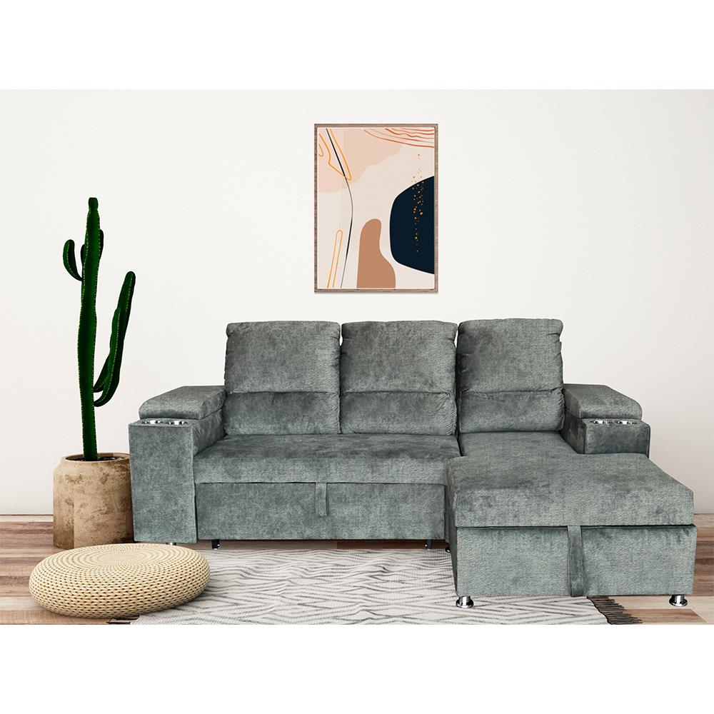 โซฟาเข้ามุมขวา FURDINI RAYMOND H-R สีเทาอ่อน