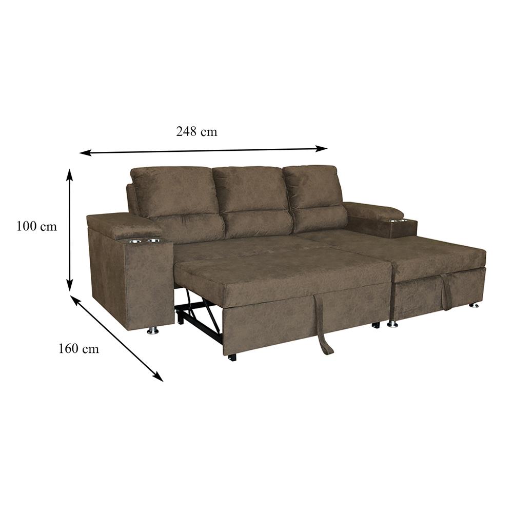 โซฟาเข้ามุมขวา FURDINI RAYMOND H-R สีน้ำตาล