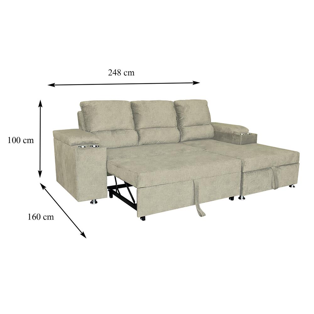 โซฟาเข้ามุมขวา FURDINI RAYMOND H-R สีครีม