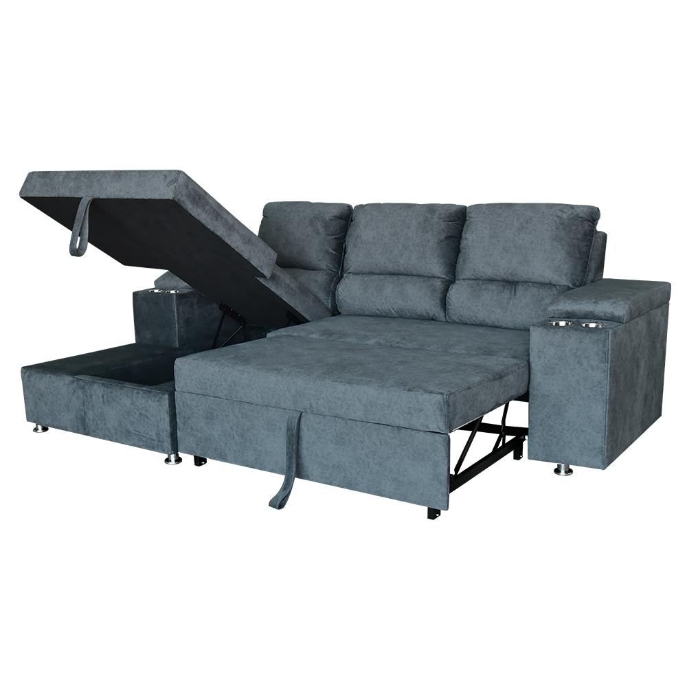 โซฟาเข้ามุมซ้าย FURDINI RAYMOND H-L สีเทาเข้ม