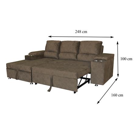 โซฟาเข้ามุมซ้าย FURDINI RAYMOND H-L สีน้ำตาล_13