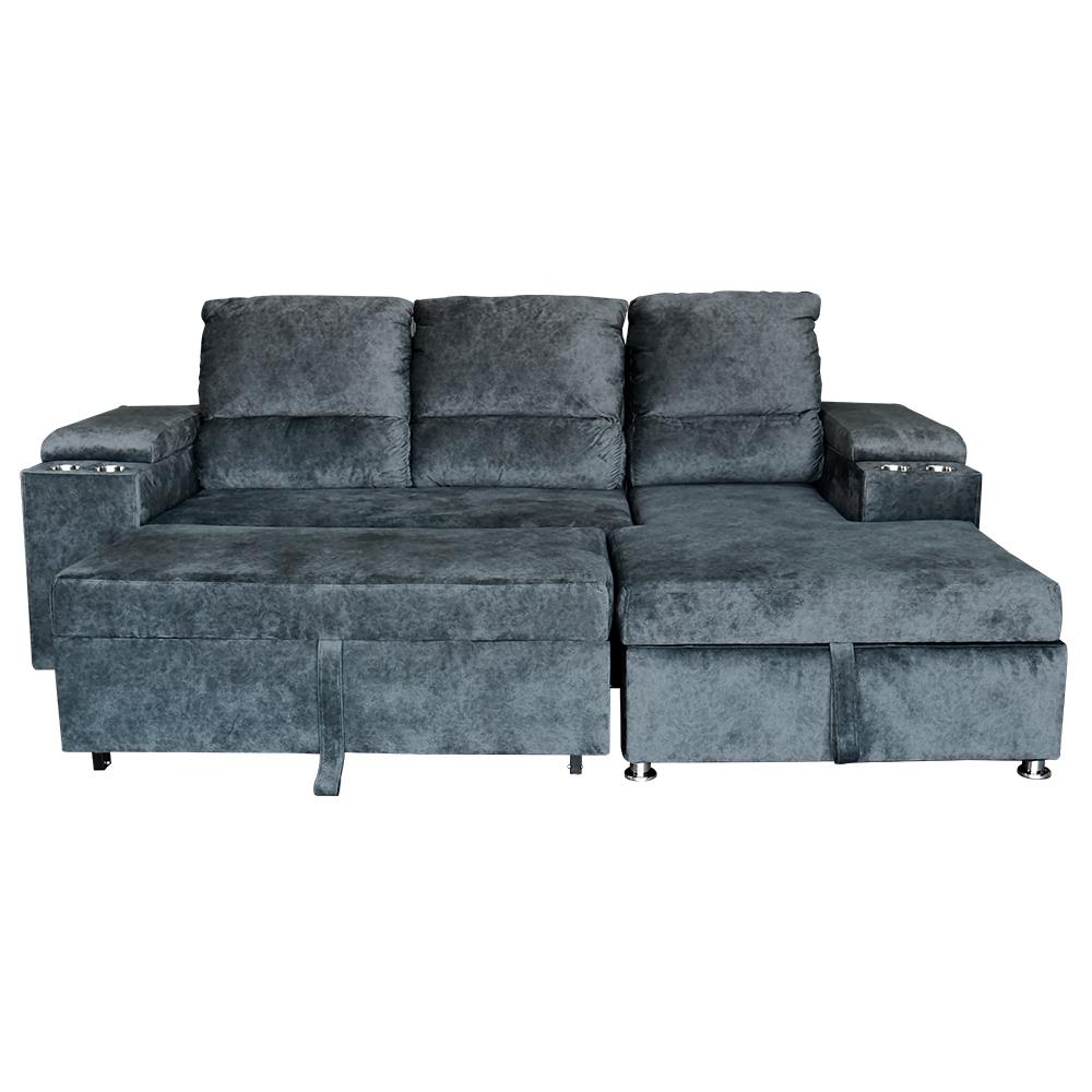 โซฟาเข้ามุมขวา FURDINI RAYMOND H-R สีเทาเข้ม