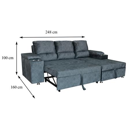 โซฟาเข้ามุมขวา FURDINI RAYMOND H-R สีเทาเข้ม_13