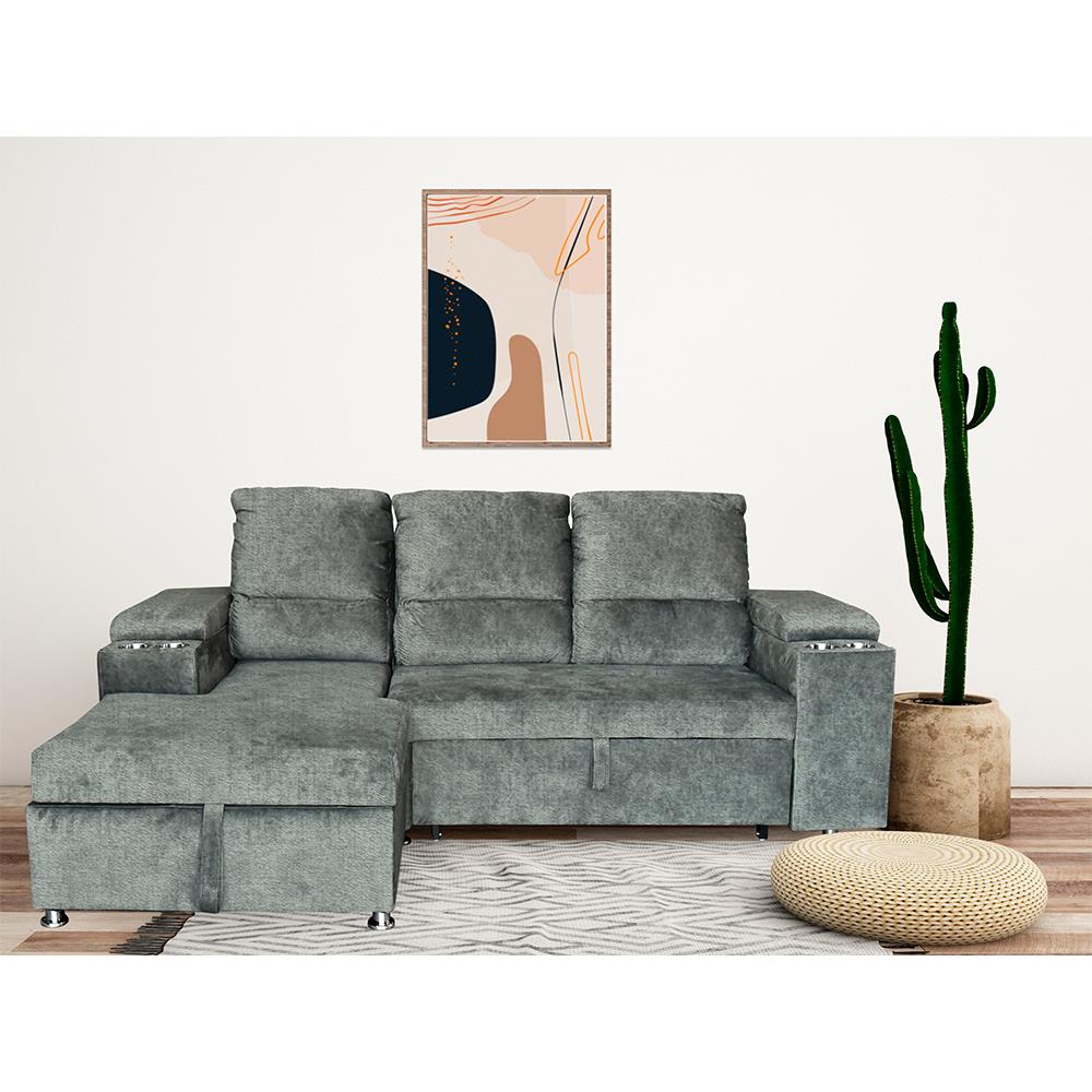 โซฟาเข้ามุมซ้าย FURDINI RAYMOND H-L สีเทาอ่อน