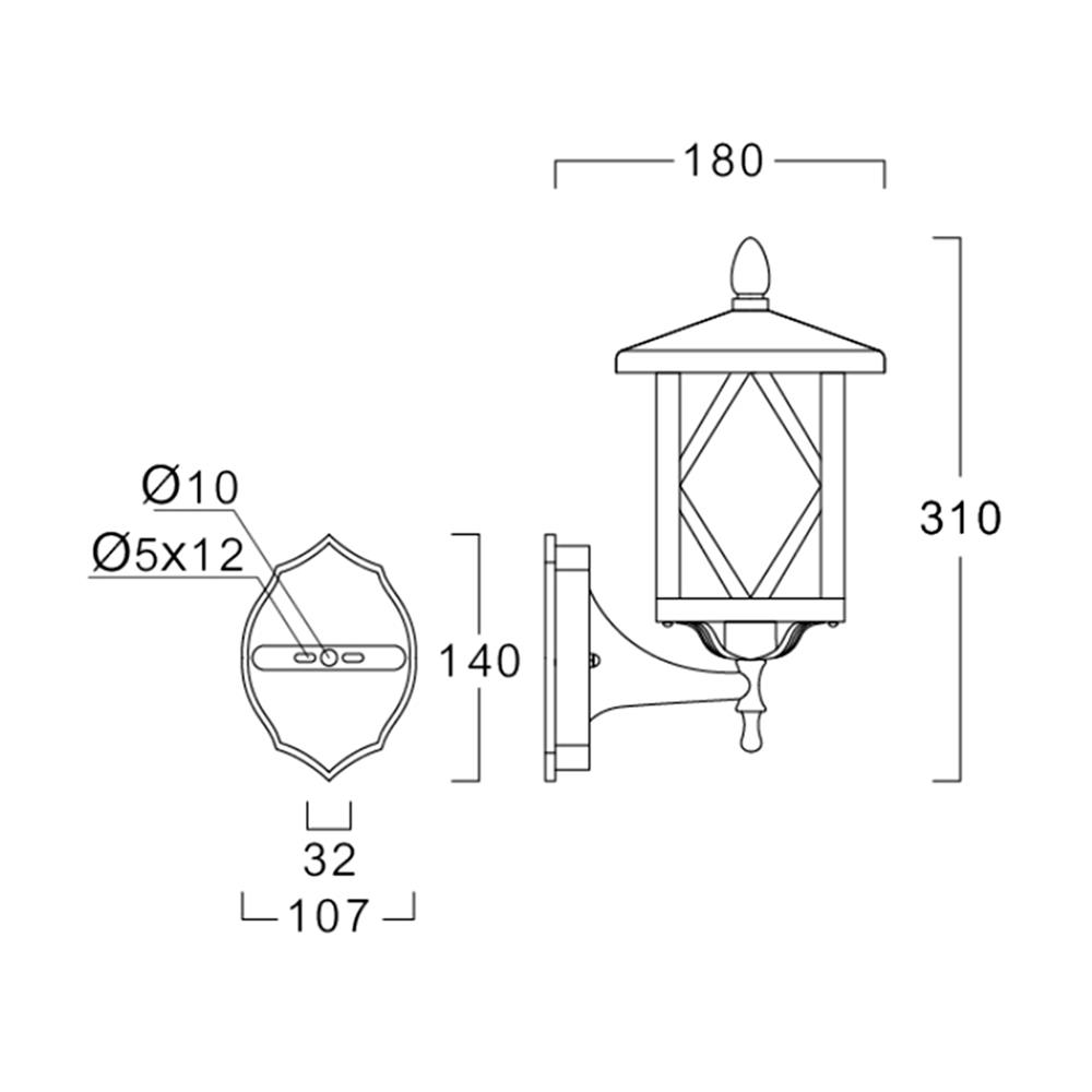 ไฟกิ่งภายนอก L&E 36-01740 สีทองรมดำ