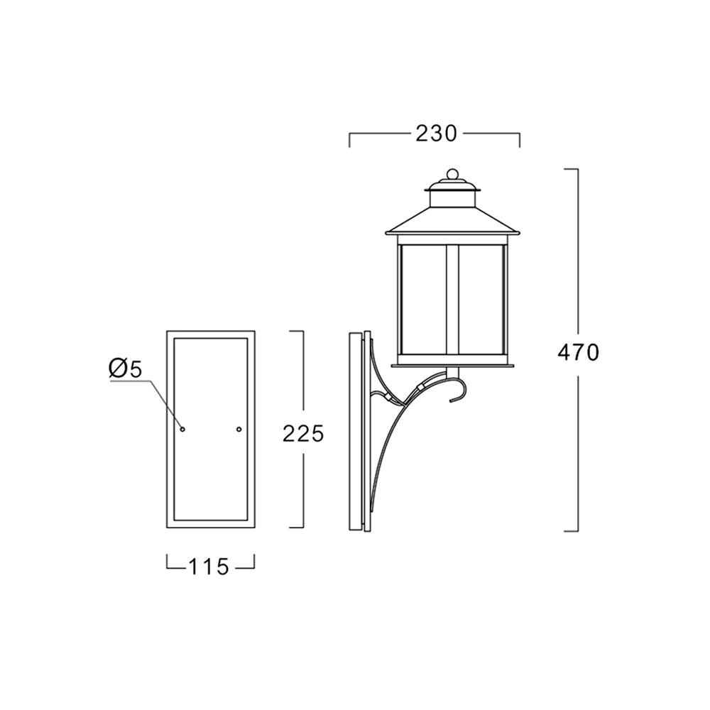 ไฟกิ่งภายนอก L&E 36-01733 สีดำ