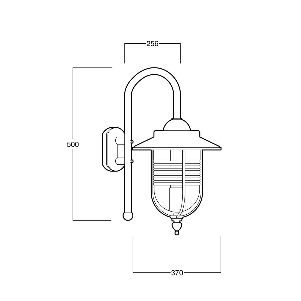 ไฟกิ่งภายนอก L&E 36-00360 สีดำ