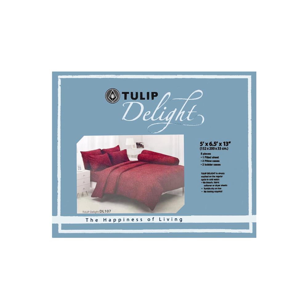 ชุดผ้าปูที่นอน 5 ฟุต 5 ชิ้น TULIP DELIGHT 60013-DL107