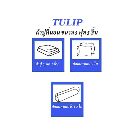 ชุดผ้าปูที่นอน 5 ฟุต 5 ชิ้น TULIP DELIGHT 60013-DL107_4