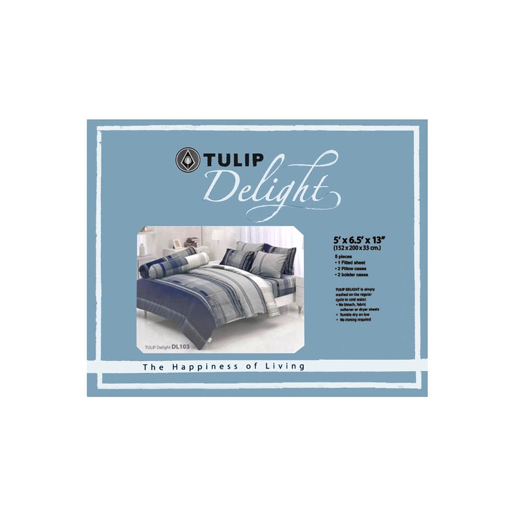 ชุดผ้าปูที่นอน 5 ฟุต 5 ชิ้น TULIP DELIGHT 60013-DL103