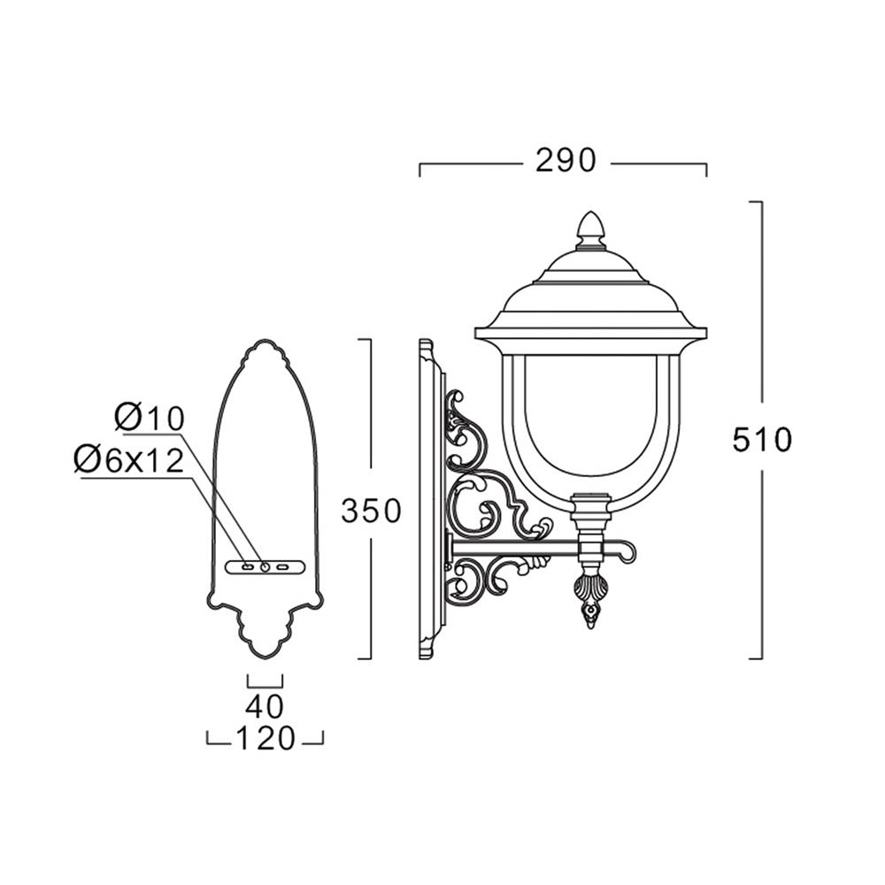 ไฟกิ่งภายนอก L&E 36-01680 สีดำ