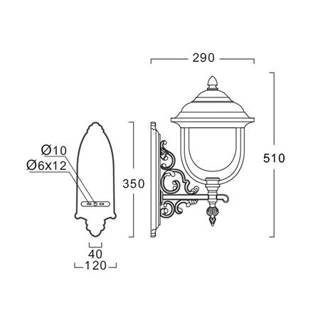 ไฟกิ่งภายนอก L&E 36-01680 สีดำ_5