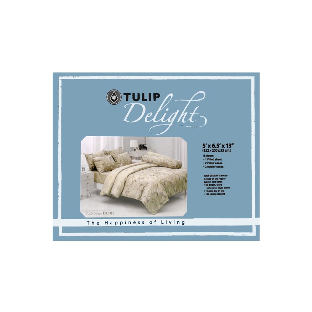 ชุดผ้าปูที่นอน 5 ฟุต 5 ชิ้น TULIP DELIGHT 60013-DL105