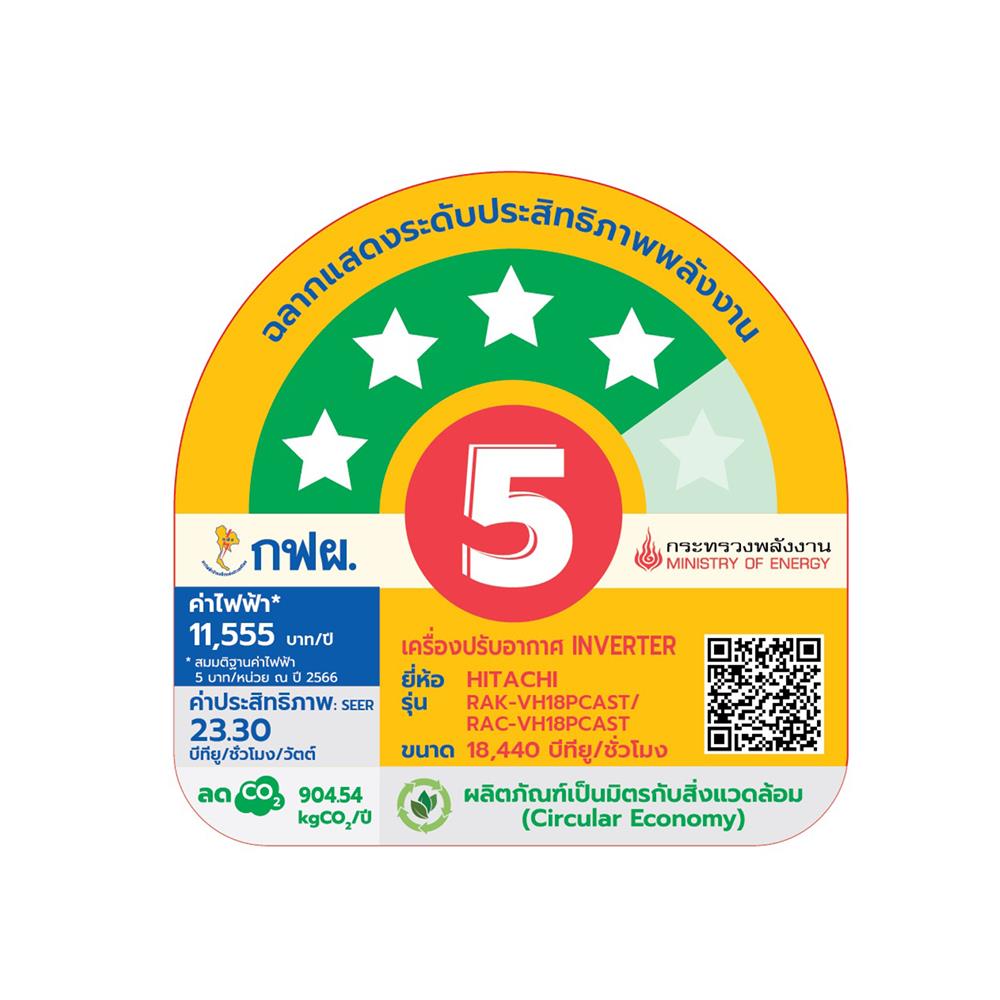 แอร์ผนัง HITACHI RAC/RAK-VH18PCAST 18440 บีทียู อินเวอร์เตอร์