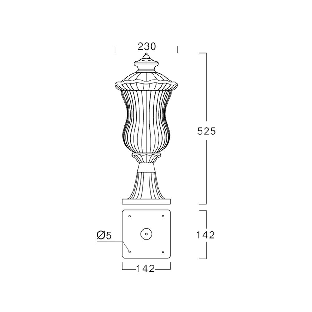ไฟหัวเสา L&E 36-01723 สีทองแดง