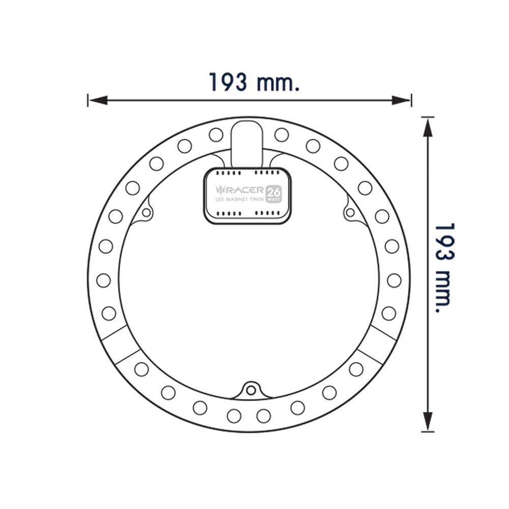 หลอด LED RACER MAGNET TWIN 26 วัตต์ DAYLIGHT แพ็ก 2 ชิ้น
