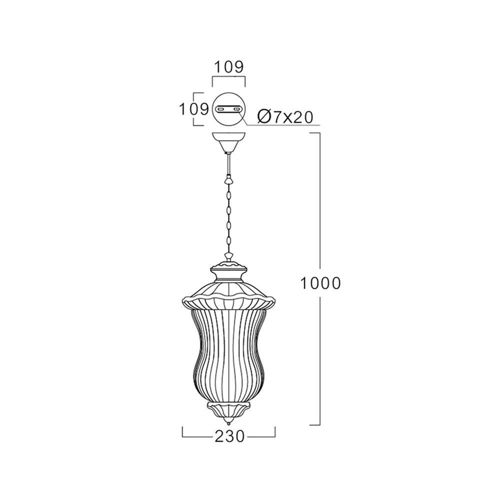 ไฟช่อภายนอก L&E 36-01722 สีทองแดง