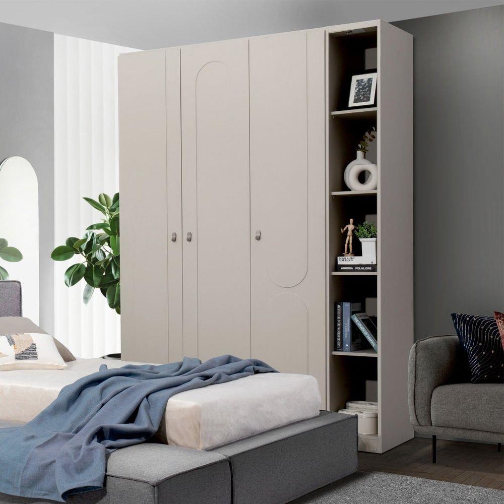 ตู้เสื้อผ้า 3 บานเปิด SB FURNITURE LAVIQUE 19225512 136 ซม. สีครีม