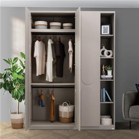 ตู้เสื้อผ้า 3 บานเปิด SB FURNITURE LAVIQUE 19225512 136 ซม. สีครีม_3