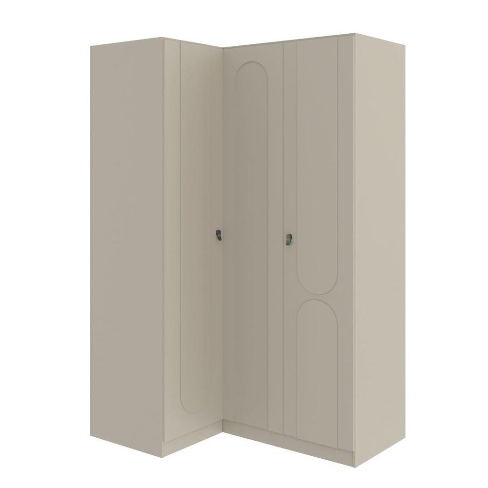 ตู้เสื้อผ้าเข้ามุมซ้าย 3 บานเปิด SB FURNITURE LAVIQUE 19225514 149 ซม. สีครีม