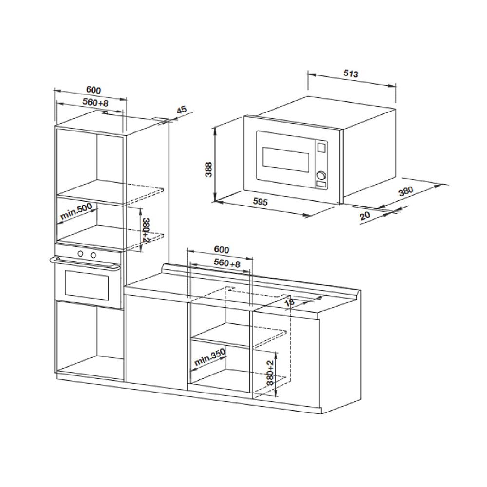 ไมโครเวฟฝังดิจิตอล HAFELE ALBANO 495.10.042