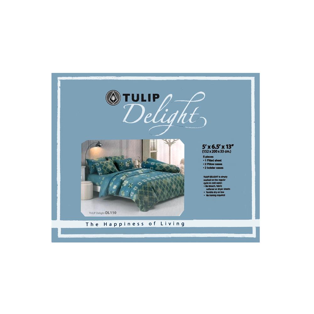 ชุดผ้าปูที่นอน 5 ฟุต 5 ชิ้น TULIP DELIGHT 60013-DL110
