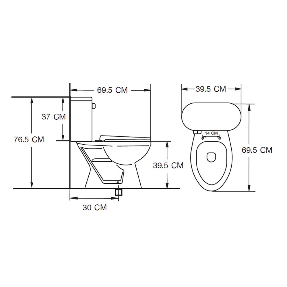 สุขภัณฑ์ 2 ชิ้น MOYA LX-2743C 6 ลิตร สีขาว
