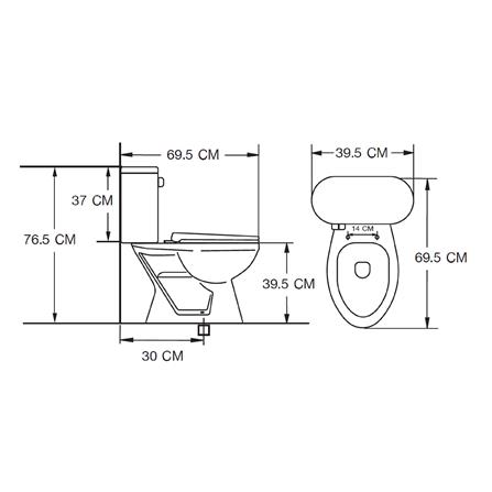 สุขภัณฑ์ 2 ชิ้น MOYA LX-2743C 6 ลิตร สีขาว_7