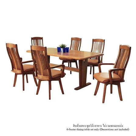 ชุดโต๊ะอาหาร 6 ที่ FURDINI SYMPHONY สี LIGHTWALNUT