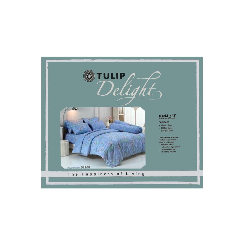ชุดผ้าปูที่นอน 6 ฟุต 5 ชิ้น TULIP DELIGHT 60012-DL108