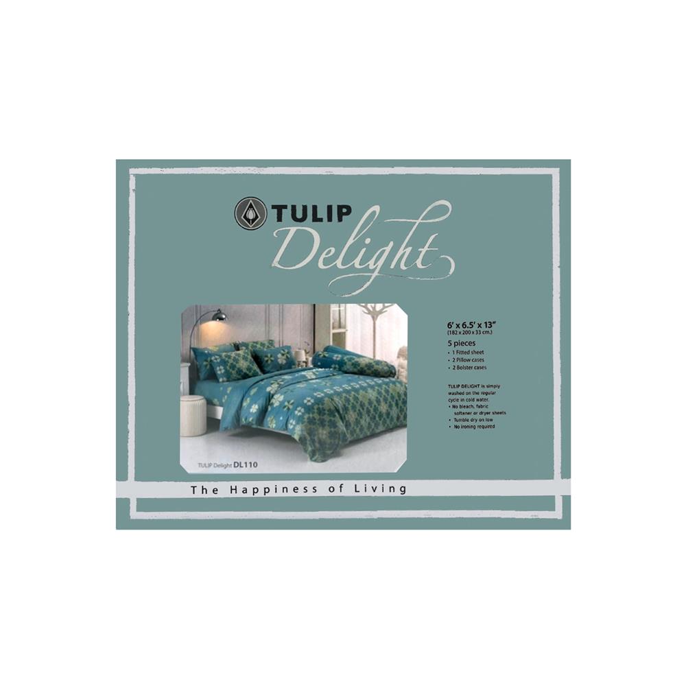 ชุดผ้าปูที่นอน 6 ฟุต 5 ชิ้น TULIP DELIGHT 60012-DL110
