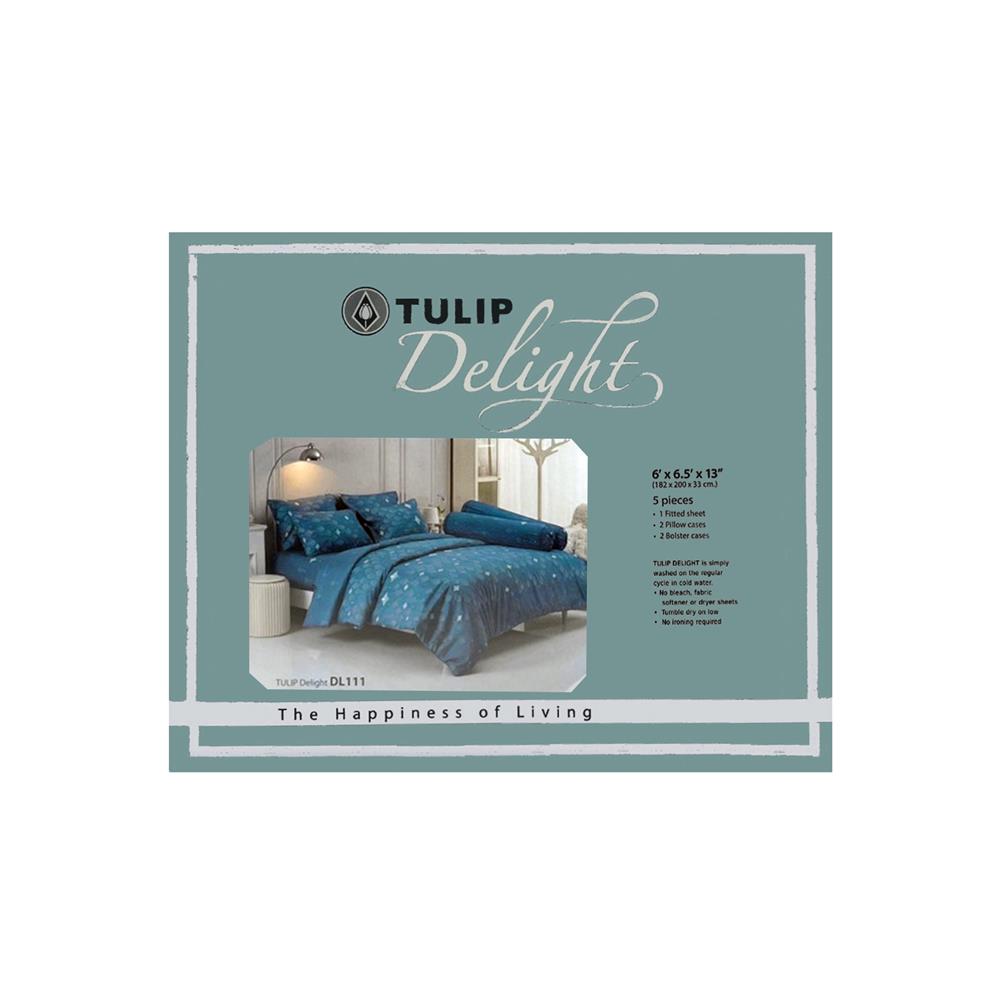 ชุดผ้าปูที่นอน 6 ฟุต 5 ชิ้น TULIP DELIGHT 60012-DL111