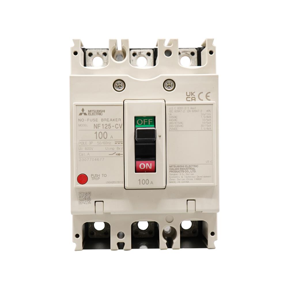 เซอร์กิตเบรกเกอร์ 100 แอมป์ 3 โพล 3 เฟส MITSUBISHI NF125-CV 10 KA 380V
