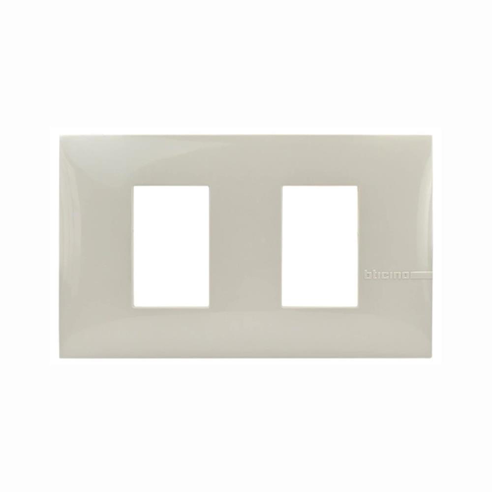 หน้ากาก 2 ช่อง BTICINO BAMBOO SAE2202TEH สีเบจ