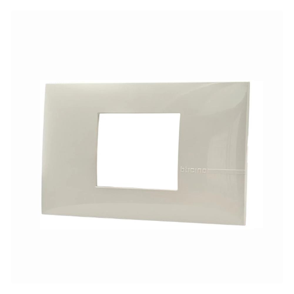 หน้ากาก 2 ช่องกลาง BTICINO BAMBOO SAE2222TEH สีเบจ