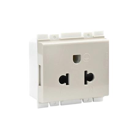 เต้ารับเดี่ยว 3 ขา มีม่านนิรภัย BTICINO BAMBOO SAE2125TEH สีเบจ_1