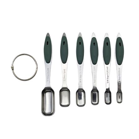 ชุดช้อนตวงสเตนเลสเหลี่ยม COOK CHARMY CYAN 6 ชิ้น_0