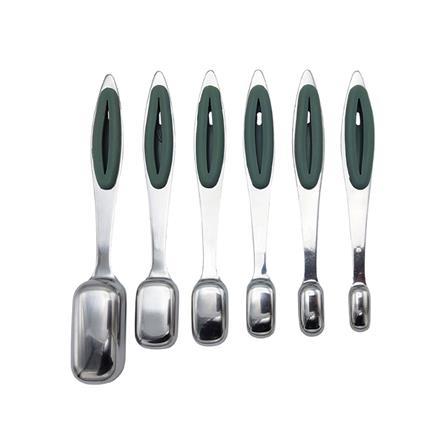 ชุดช้อนตวงสเตนเลสเหลี่ยม COOK CHARMY CYAN 6 ชิ้น_2