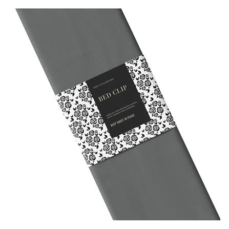 ชุดผ้าปูที่นอน 8 ฟุต 3 ชิ้น BED CLIP MICROTEX DARK GREY_3