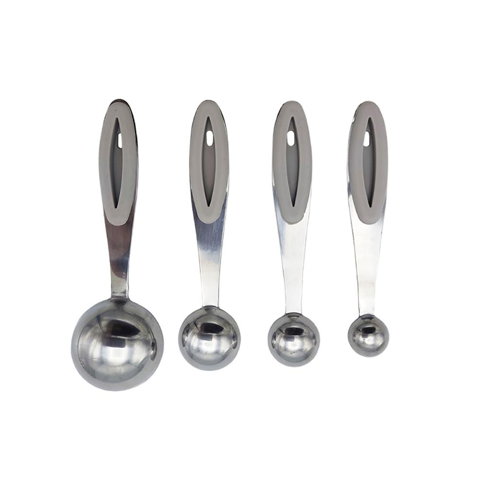 ชุดช้อนตวงสเตนเลส COOK CHARMY CYAN 4 ชิ้น ด้ามเทา